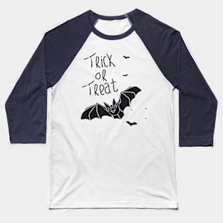 monochrome cute bat silhouette for halloween Baseball T-Shirt